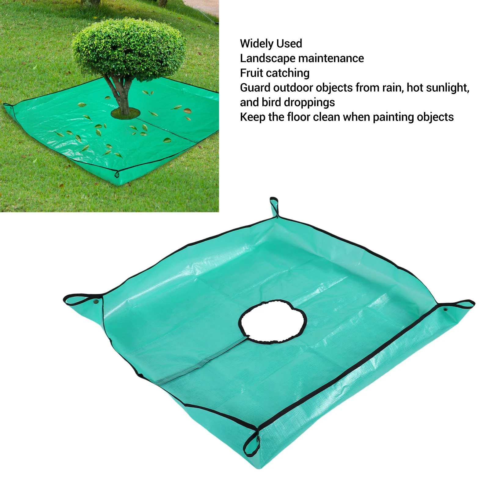 7.8in Landscape Trimming Tarp Landscape Tarp Hole Water Proof Pruning Tarp with 4 Corner Buckle for Bush Shrub Tree Trimming
