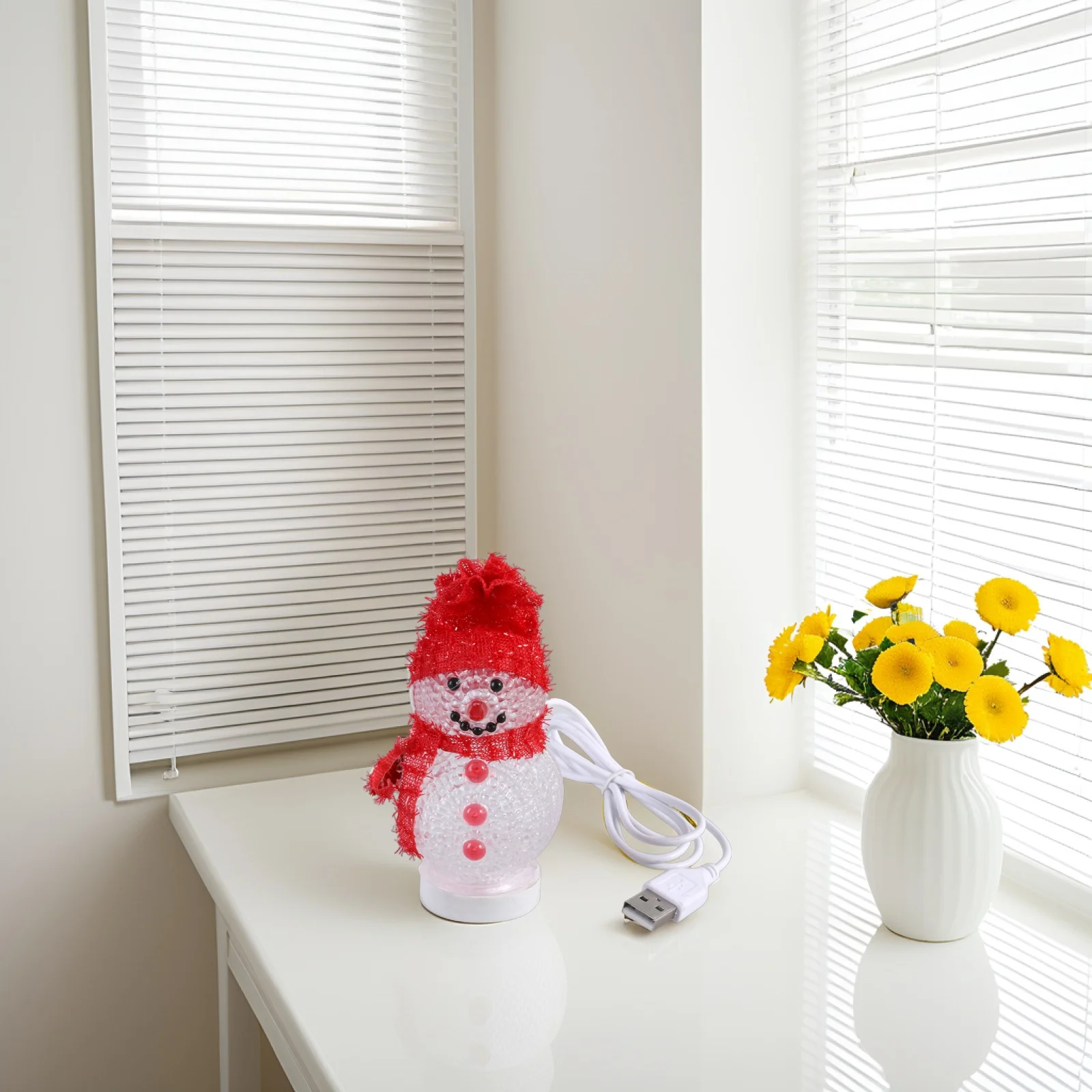 متوهجة ثلج Led ضوء الليل Rgb Usb بالطاقة الاكريليك مصباح لعيد الميلاد ديكور غرفة نوم المنزل هدايا الحفلات الأحمر #3