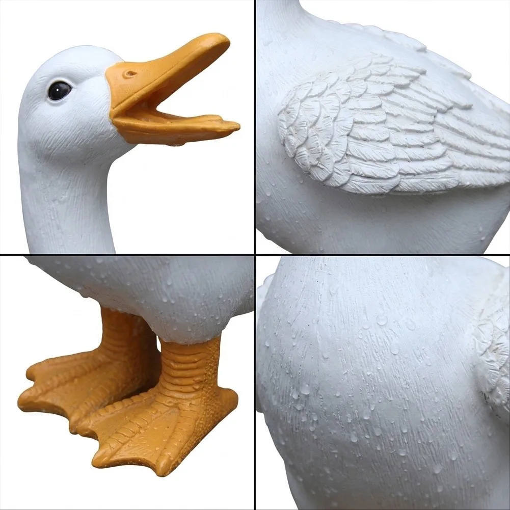 Fountain Decor Garden Duck Statue Realistic Design Weather Resistant For Garden Use Charming Duck Statue For Landscape