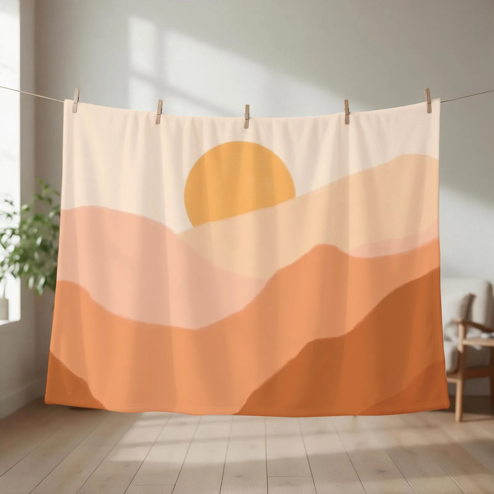 New Warm Sunset Throw Blanket couch cozy soft plush fuzzy picnic outdoor blanket