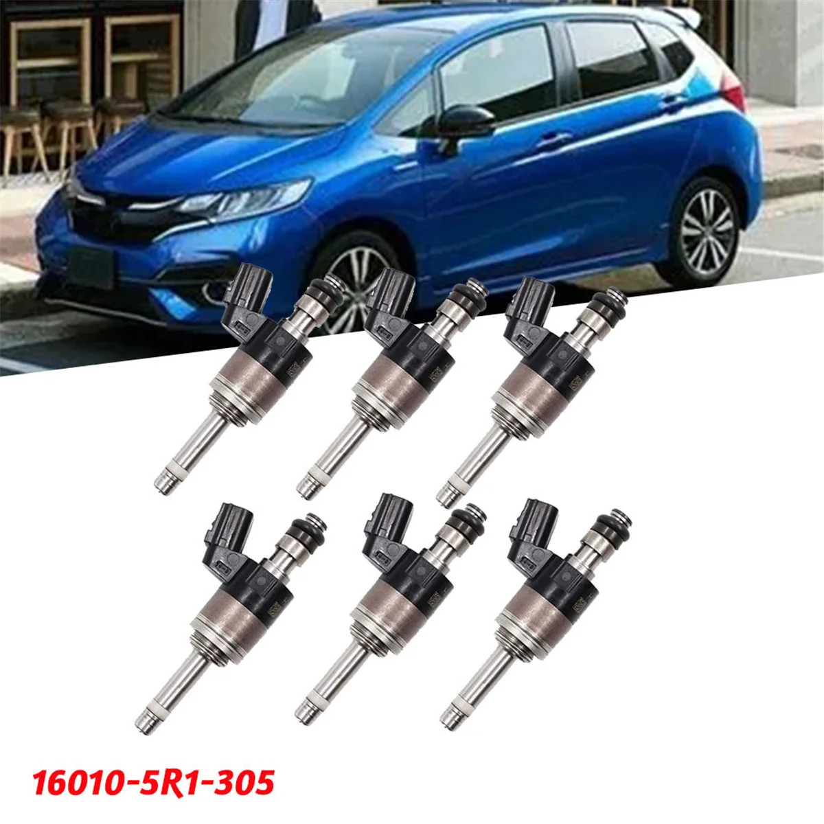 6Pcs Car Fuel Injector Nozzle 16010-5R1-315 16010-5R1-305 for Fit 1.5L 2015-2019 Fuel Supply Injector 160105R1315