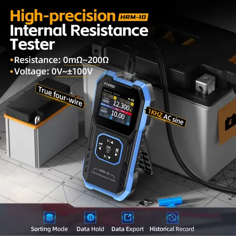 FNIRSI HRM-10 Batterispännings-internresistansmätare 18650 Högprecisions AC-syra litium-bly bilbatterikondensatormätare 10 best sales batteriets interna resistansmätare - №10