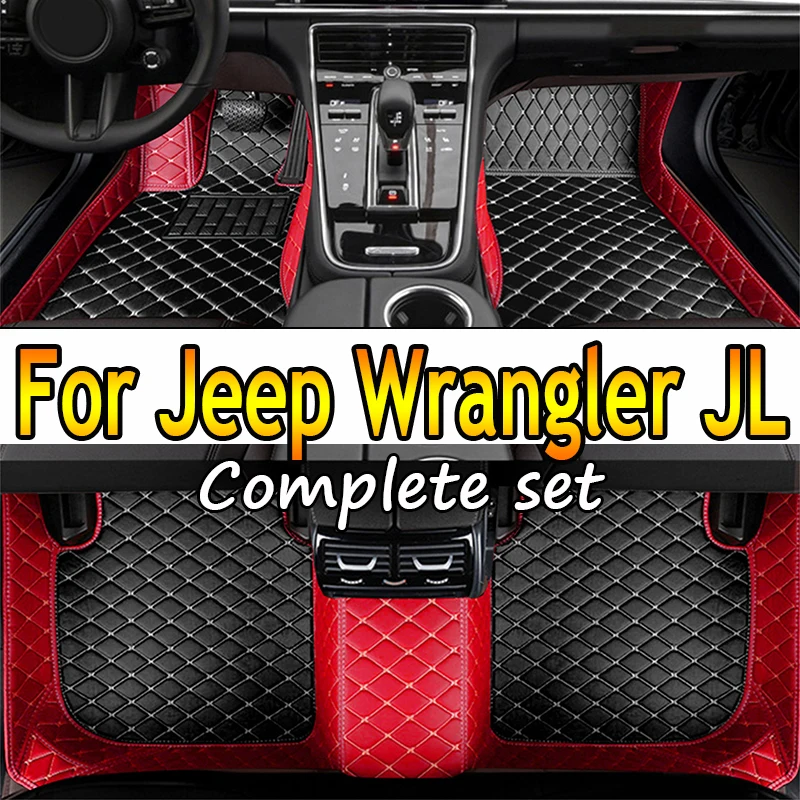 For Jeep Wrangler JL 4 door 2021 2020 2019 2018 Car Floor Mats Styling Decoration Protect Accessories Rugs Waterproof Covers