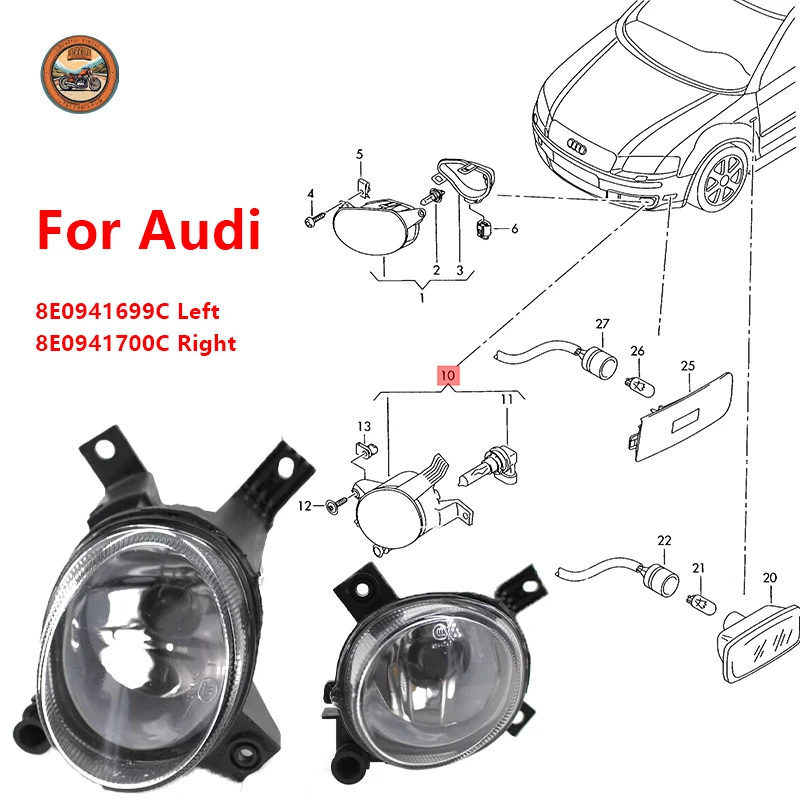 

8E0941699C 8E0941700C Автомобильный передний бампер Противотуманные фары для Audi A4 S4 Avant B7 B7 Sport 2005-2008 A3 2004-2013 Автомобильные аксессуары