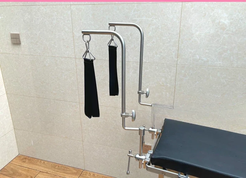 Surgical room bed accessories 304 stainless steel stone cutting position suspension leg bracket with bilateral brackets