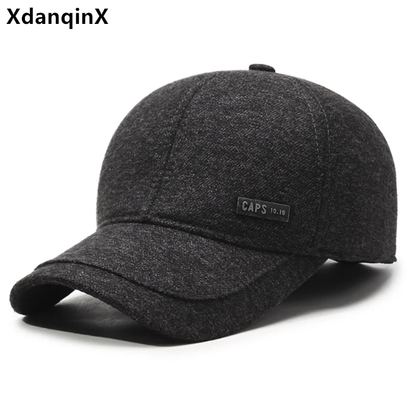 

2024 New Winter Plush Thickened Warm Baseball Caps For Men Ski Hat Coldproof Earmuffs Hats Male Cycling Golf Cap Snapback Cap 모자