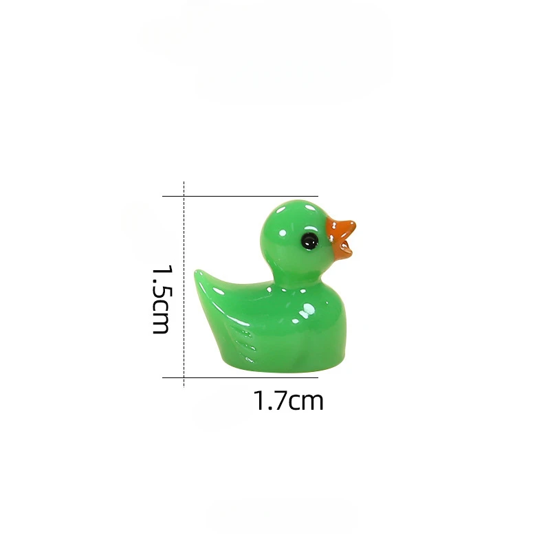 50Pcs Colorful Duckling Luminous DIY Handmade Accessories Resin Accessories Cute Ornaments Mini Animal Decoration Miniatures