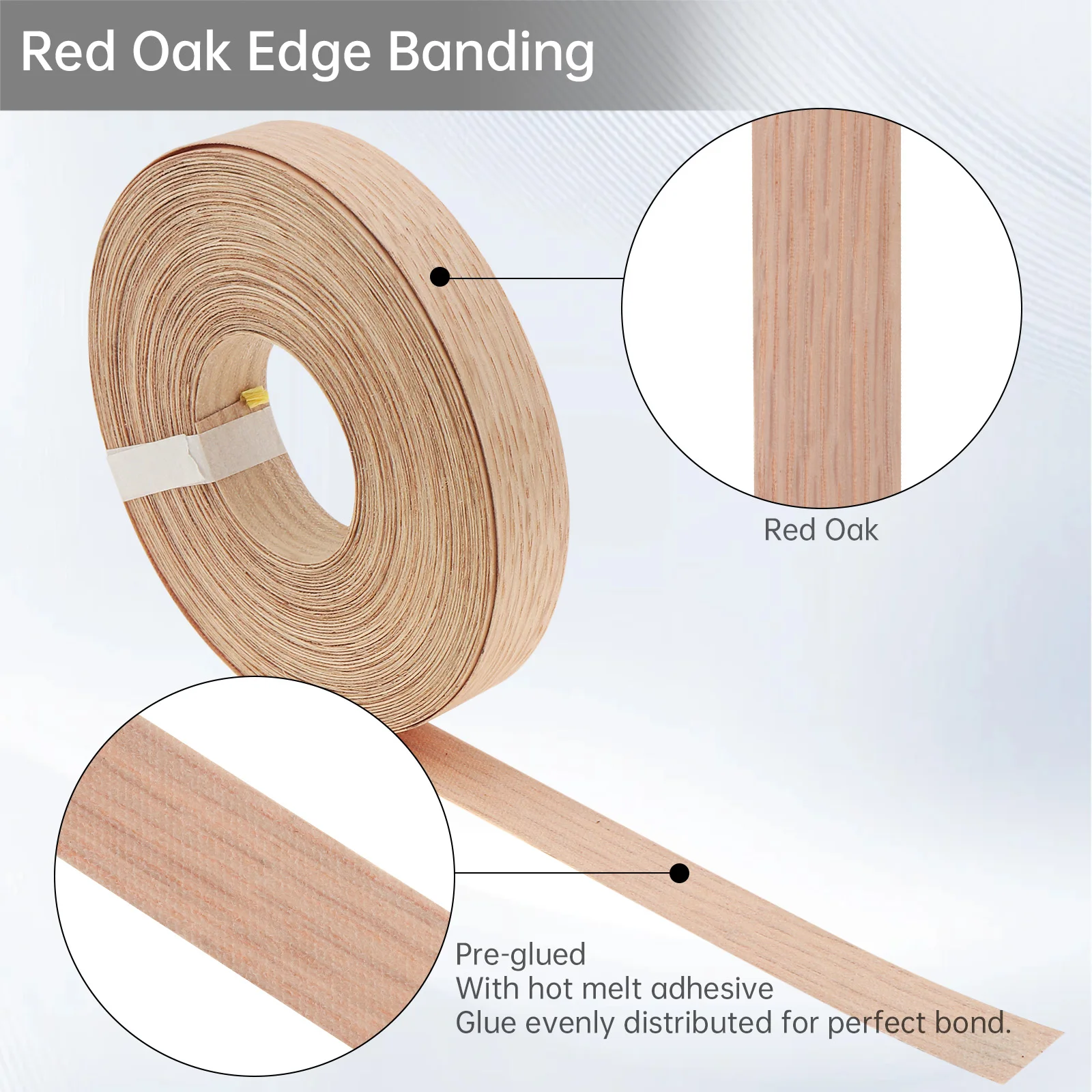 15M Hot Melt Adhesive Wood Edge Banding Furniture Cabinet Wood Surface Table Pre-glued Veneer Edging Tape Funiture Accessories image 2
