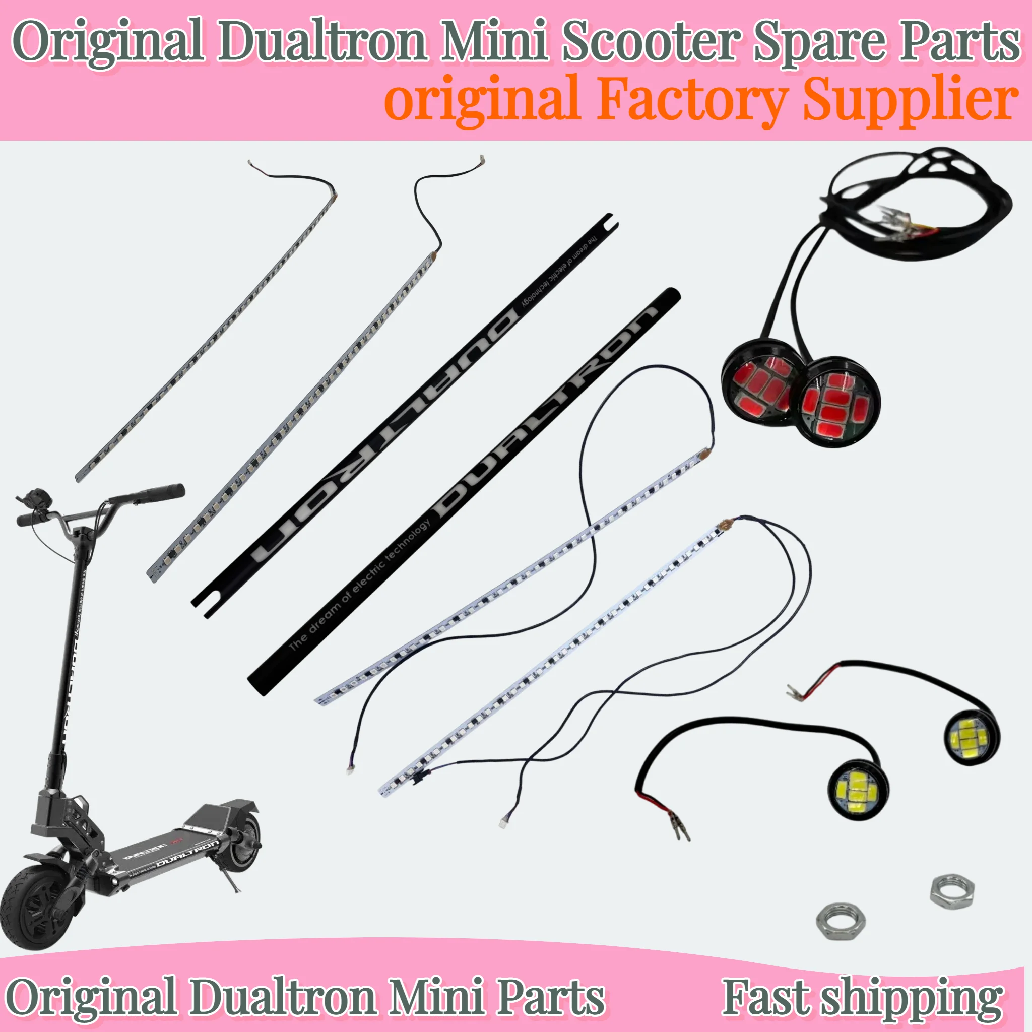 

Dualtron Mini Electric Scooter Original LED PCB Circuit Board 12V Red Light Steering Pole Body Cover Spare Parts