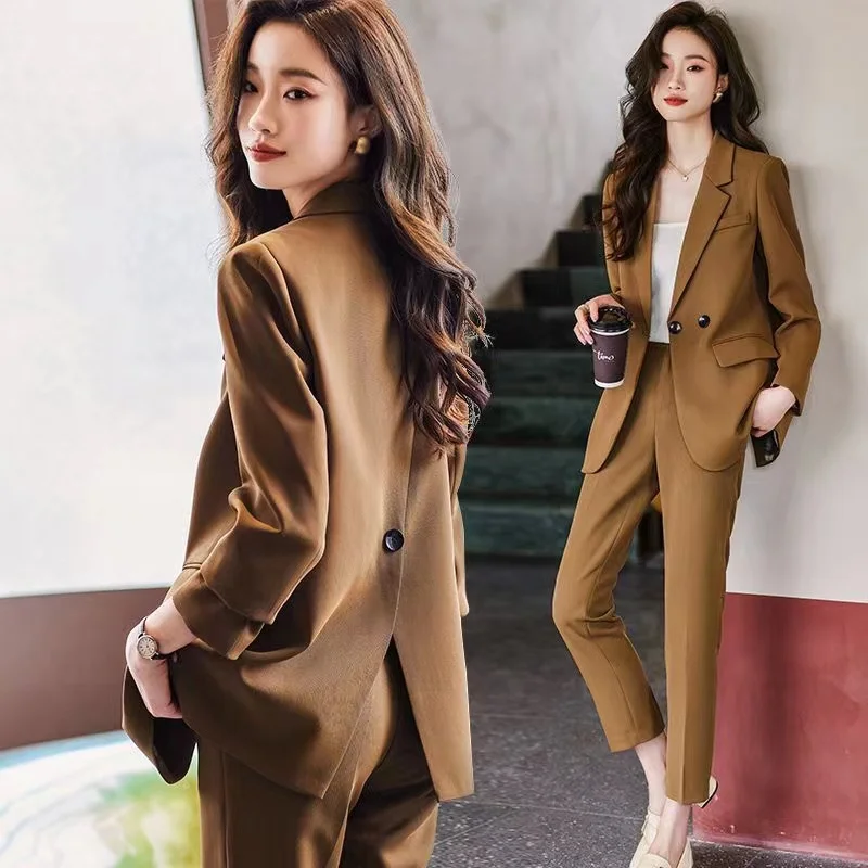 

Ele Spring Autumn Profional Suit Two-Piece Set Women's Small Western Sle Clothes Big Brand Tagl Godd Look