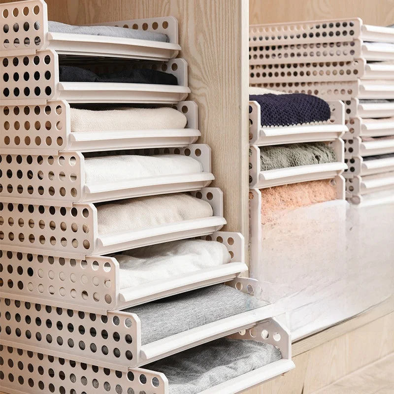 

e Lazy Wardrobe Folding Clothes Board Dable Multi-layer Hanger irt Pants Storage Organizer Closet Storage Ra