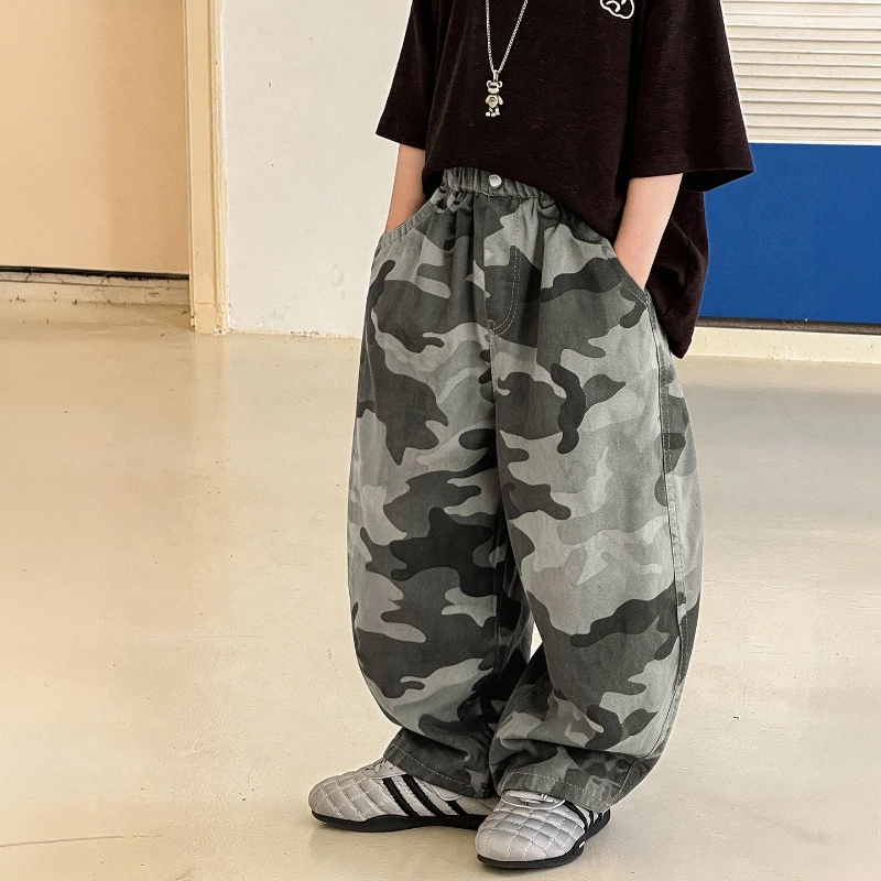 

2026 Spring/Summer New Hot Selling Children's Casual Loose Camo Cool Street Style Pants