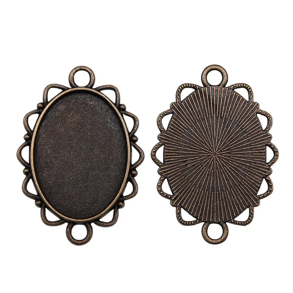 Supplies Child Jewelry Antique Bronze Oval Glass Cabochon Base Setting Tray Bezel Fit 18X25mm 13X18mm Accessories Parts