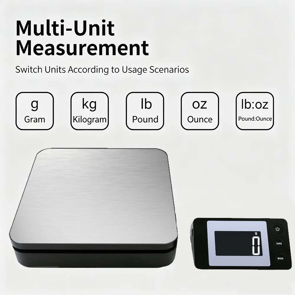 50kg/2g High Precision Electronic Platform Scale Wired & Wireless Digital Weighing Scale Zero Tare Function for Parcel Express