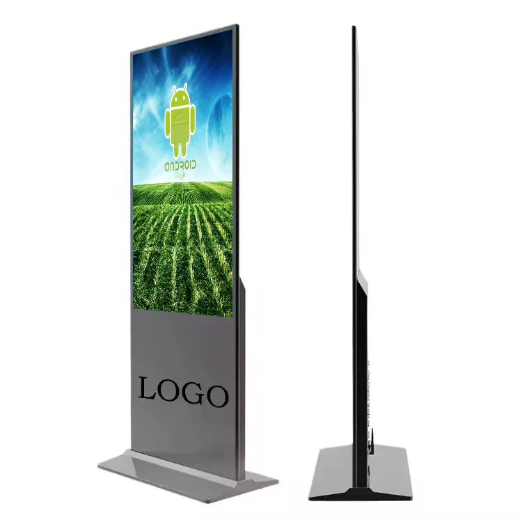 

4K LCD Touch Screen 43 49 50 55 65 Inch Floor Standing China Media Player Custom Digital Signage Display For Advertising