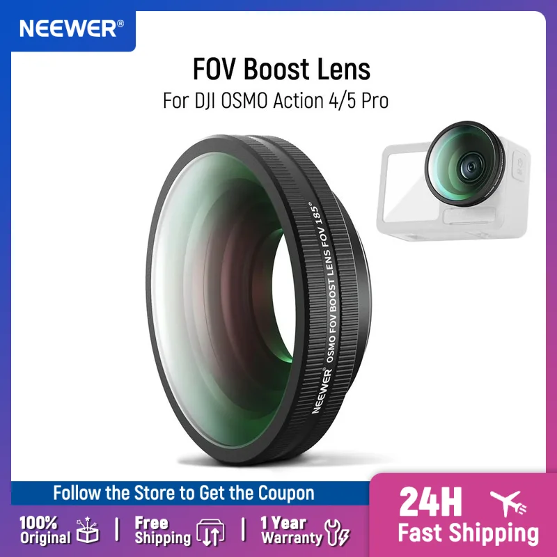 NEEWER OSMO Action FOV Boost Lens Threaded Attachment Coated Action Camera Lens for DJI OSMO Action 4/5 Pro Accessories