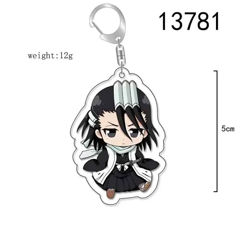 Keychain Anime Bleach Fashion Kurosaki Ichigo Ishida Uryuu Kuchiki Rukia Cartoon Figures Key Chain Bag Charm Acrylic Accessories