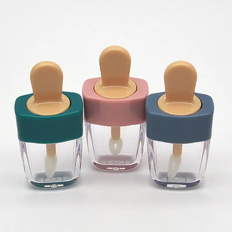 6ml Ice Cream Transparent Mini Lip Gloss Tube Empty Lip Balm Container Wit Drop Shipping