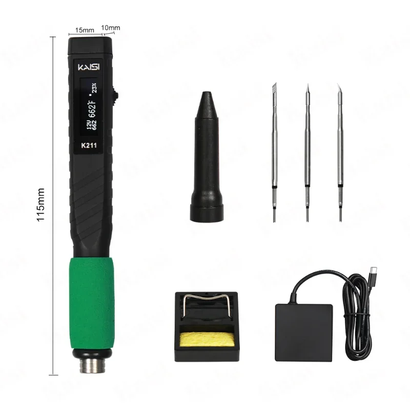 Kaisi K211 Electric Soldering Iron Kit 65W Repair Tool Welding Solder Rework Station Heat Pencil Smart Portable Solder Iron Tips