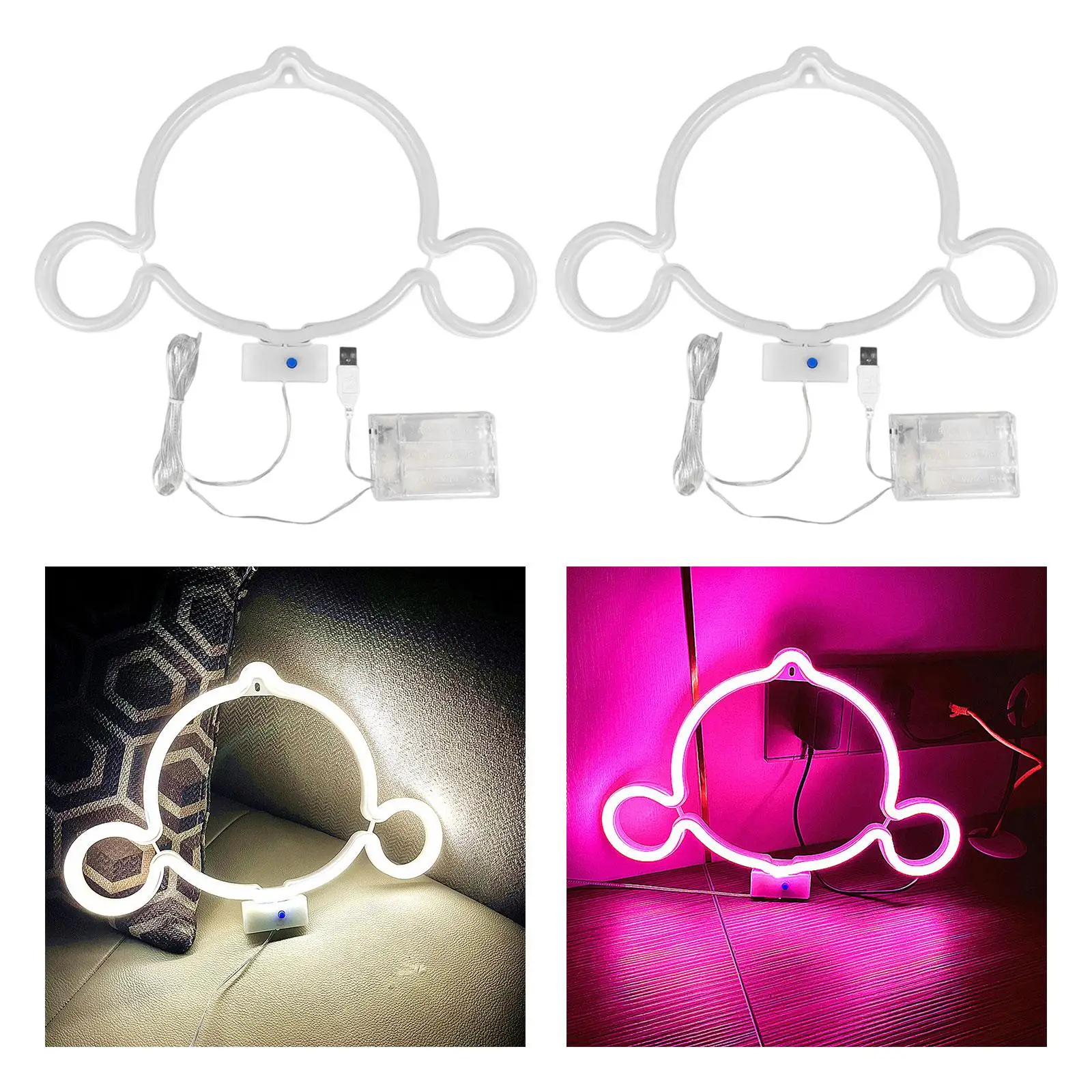 Monkey Neon Lamp Sign Atmosphere Lights Present for Home Ornament Photo Prop
