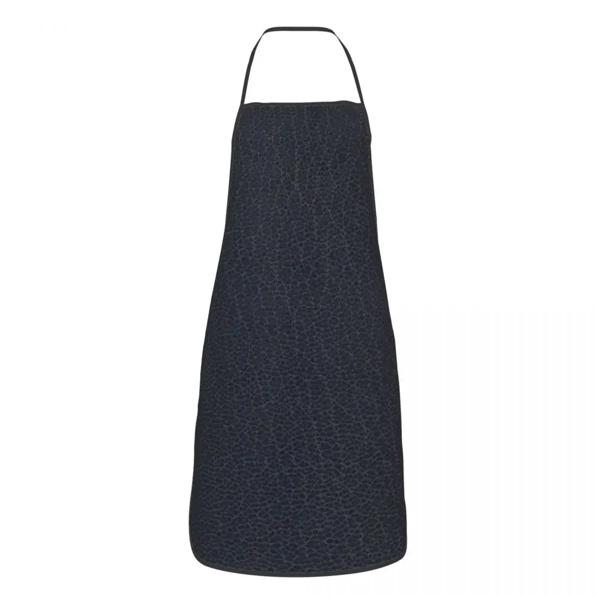 Funny Dark Blue Leather Textures Pattern Bib Aprons Men Women Unisex Kitchen Chef Tablier Cuisine for Cooking Baking Gardening