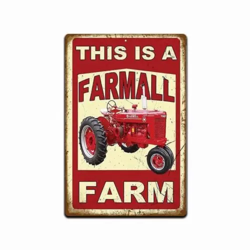 TIN SIGN  Rustic Farmall Tractor Farm Garage Rustic Vintage Looking 8x12