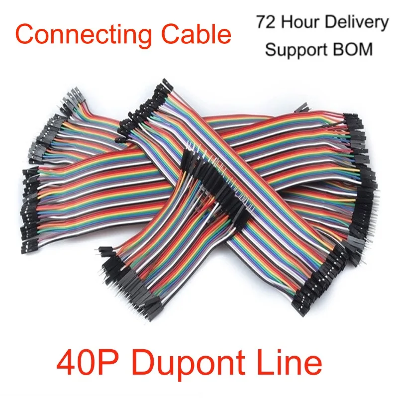 

Color DuPont Line 2.54mm 40P Flat Cable Female To Female/Male To Female/Male To Male 15CM Connecting Cable For Arduino DIY KIT