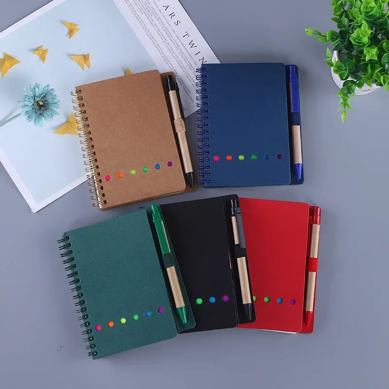 

10pcs coil notebook advertising business kraft paper notebook creative convenience note combination notepad can be customized