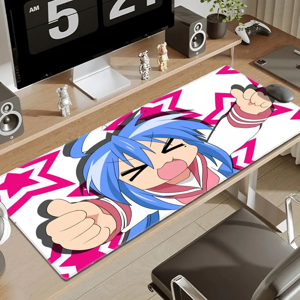 Lucky Star Anime pad electronic sports kawaii accessories HD Print Computer Lock edges Large game accessories Rubber Mouse Pad
