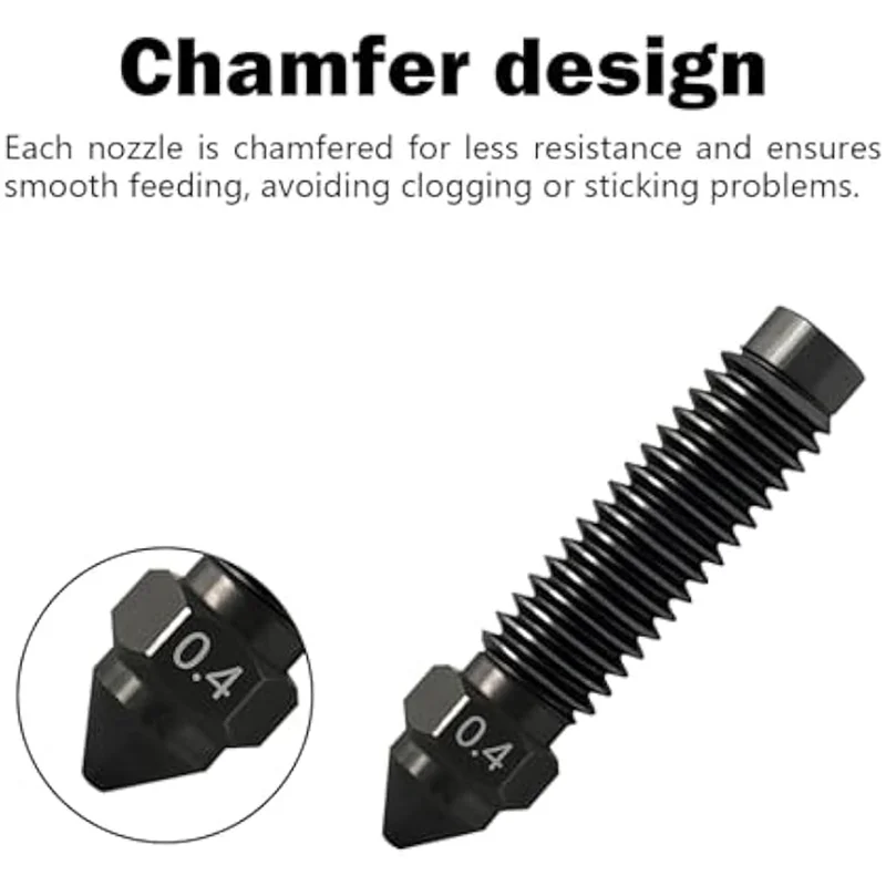 6 قطعة فوهة 0.4 مللي متر عالية السرعة الصلب المقسى ل Centauri الكربون ل Elegoo الكربون ثلاثية الأبعاد ملحقات الطابعة