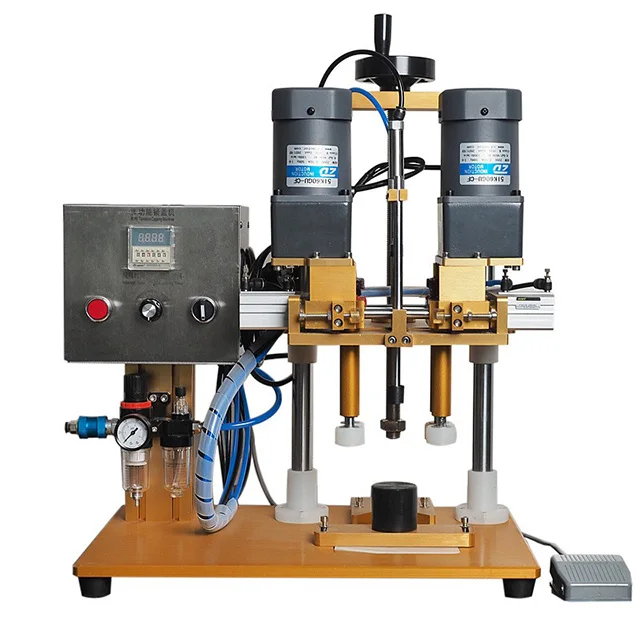 

Semi Automatic Pneumatic Desktop Plastic Bottle Twist off Capper Lid Cover Sealer Machine Screw Capping Machine