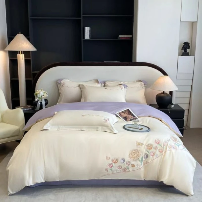 

"2025 New Pure Cotton Embroidered 4-Piece Bedding Set | Long-Staple Cotton | 6 Sizes |