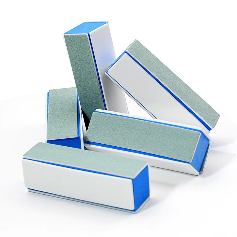 5Pcs Pack Blue Core 4-Sides Nail Buffers Durable Manicure Blocks for Fast Buffing Polishing Glossy Nails DIY Professional Care