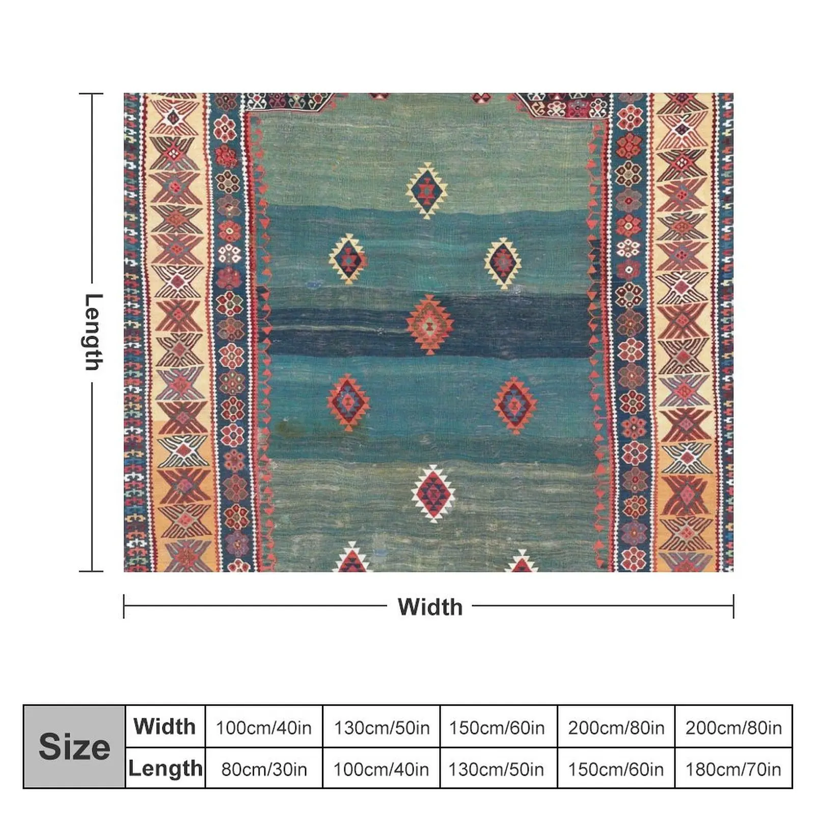 Sivas Antique Turkish Niche Kilim Print Throw Blanket bed plaid blankets ands Softest Luxury Thicken Blankets