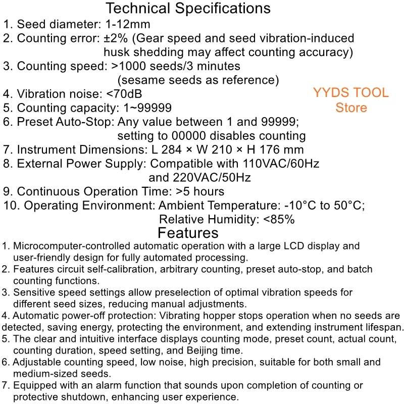 SLY-C Plus Microcomputer-Controlled Automatic Seed Counter for Rice, Wheat, Soybeans, and Other Seeds