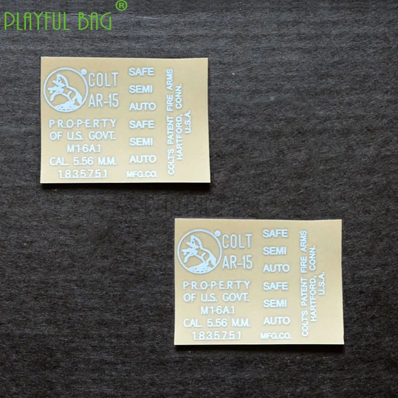 Playful Bag M16A1 Metal Sticker AR15 Toy Gun Appearance Upgraded Decal Airsoft Cosplay DIY Paster Accessory view 3