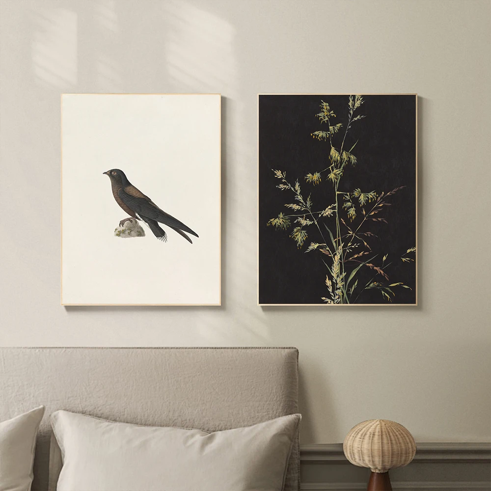 Canvas Printing Painting, Animal Plant Bird Pattern, Modern Art Style, Living Room, Dining Room, Entrance Bedroom Home Decor