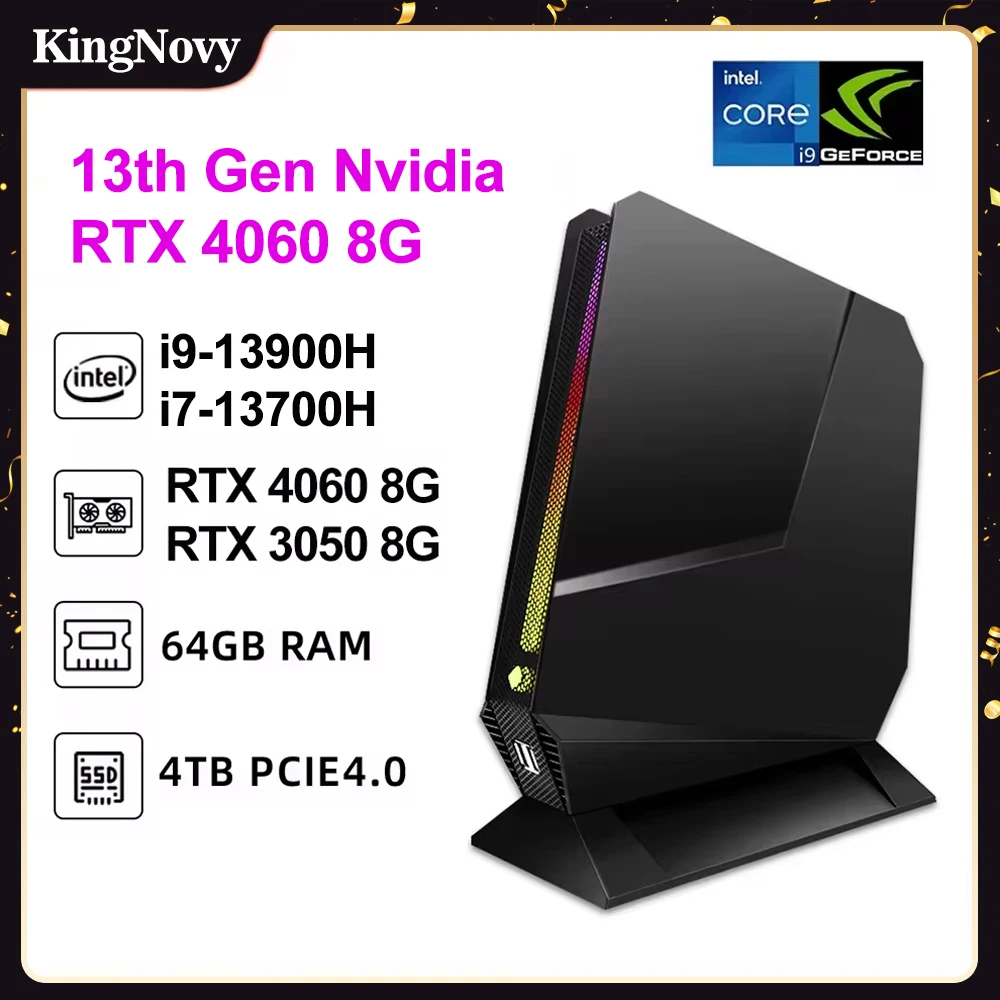 Мини-ПК игровой 13-й Nvidia RTX 4060 3050 8G Intel i9 13900H 12900H i7 13700H RGB