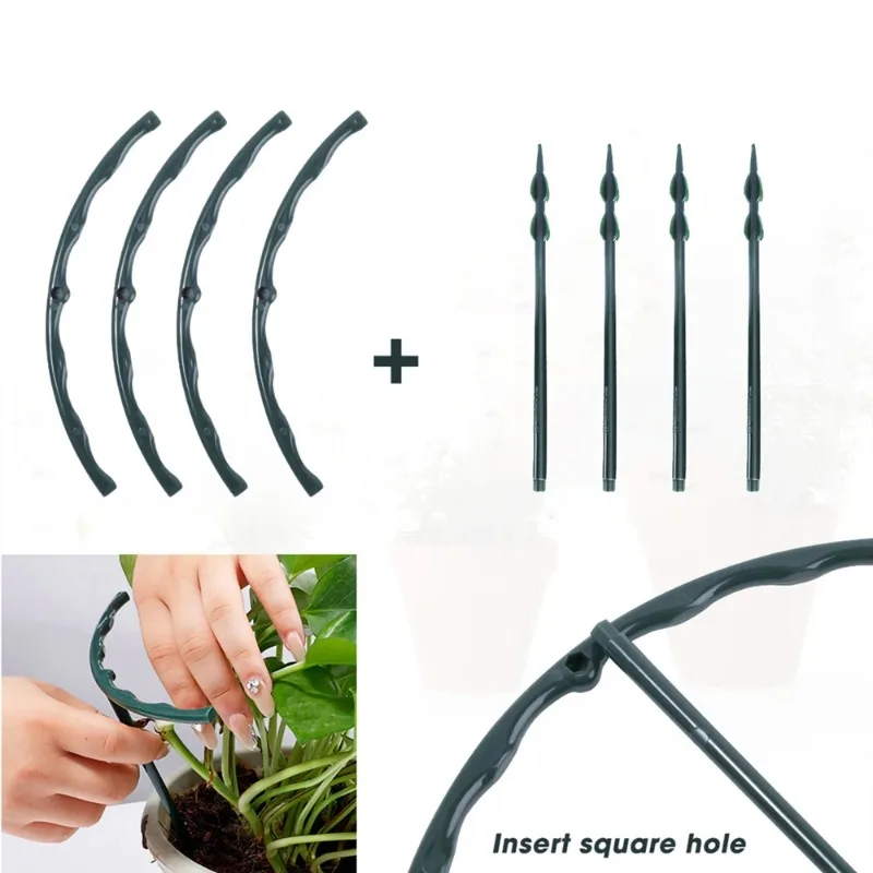 2/12Pcs Plastic Support Pile Stand Plant Support Pile for Flowers Greenhouses Arrangement Fixing Rod Holder Gardening Tools