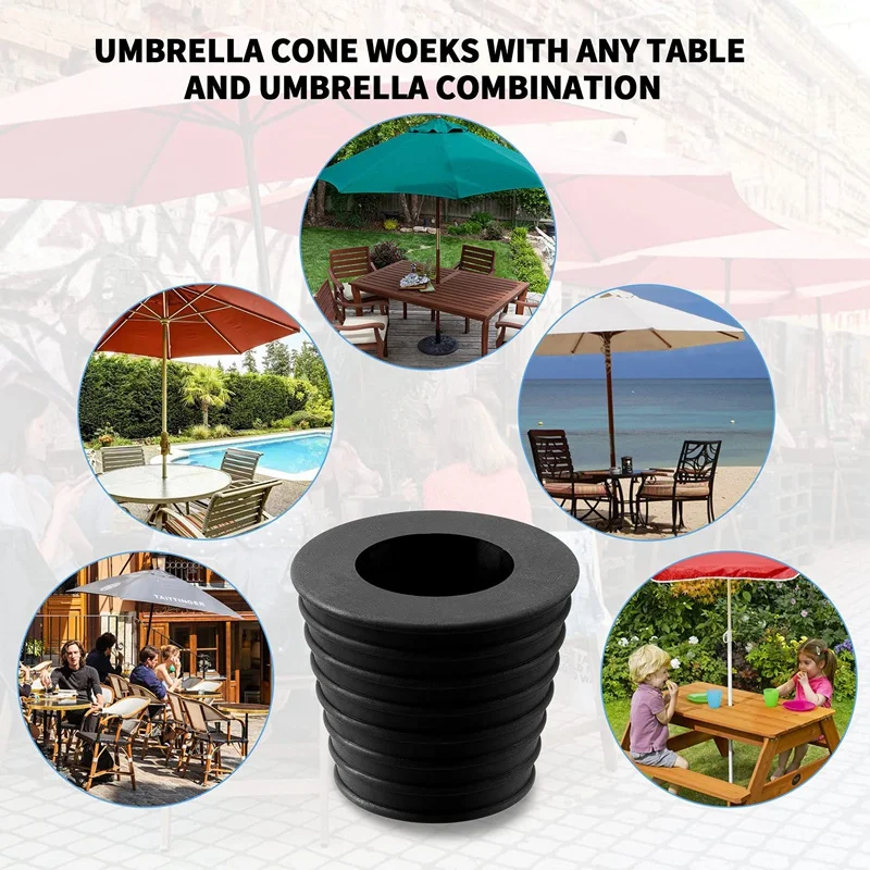 12 Pcs Umbrella Pole Wedge Table Umbrella Thicker Hole Ring Plug And Cap Set Outdoor Patio Chair Feet Glide Protectors