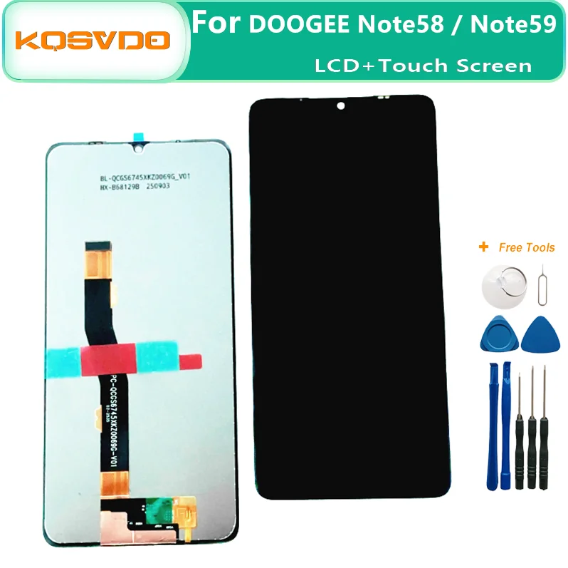 Original For DOOGEE Note 58 Note 59 / Note 59 Pro / Note 59 Pro+ Note 58 Pro LCD Display Screen + Touch Panel Digitizer LCD Disp