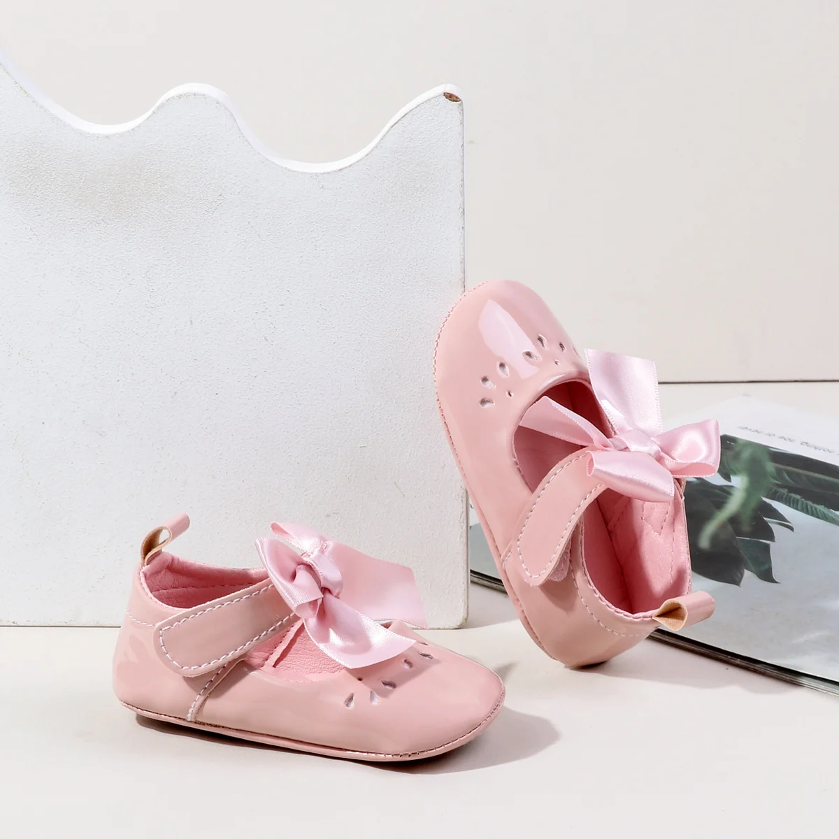 ربيع الخريف طفل الفتيات موضة براءات الاختراع والجلود القوس الكبير الأميرة ماري جينس أحذية الحفلات بلون طالب أحذية مسطحة #5