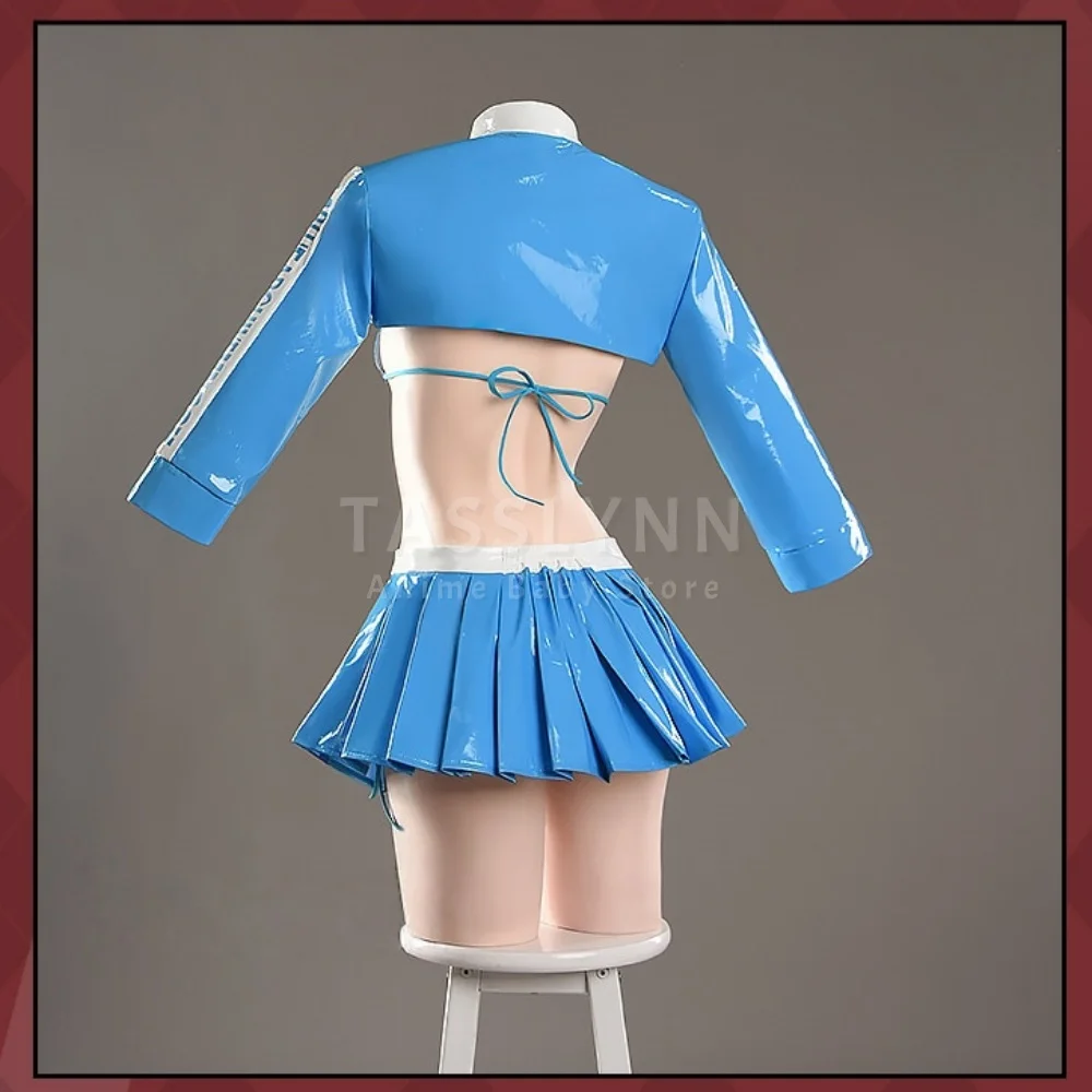 Presale Itinose Asena Blue Archive Outfit,  Bikini Inner Top Mini Skirt Full Accessories, Anime Racing Girl Roleplay Costume view 3