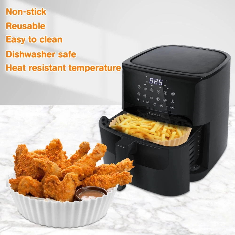 Air Fryer Liner Non-stick Mat Food Safe Breath Silicone Pot Reusable Baking Pots Insulation Pad Cooking Accessories Microwave