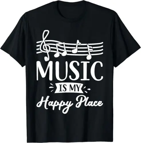 

Футболка с надписью «Music is My Happy Place»