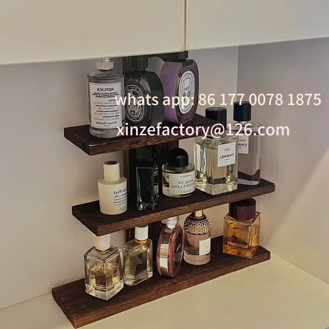 Espositore per profumo in vero legno vintage personalizzabile Portaoggetti per incenso multistrato da tavolo Ra Portabicchieri per cosmetici per la casa