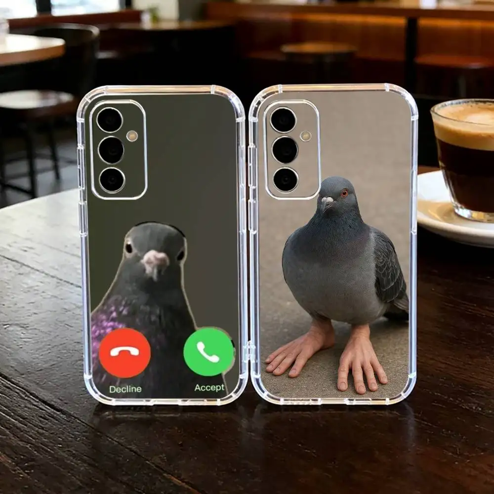 

Funny pigeon mischief Phone Case For SamsungA10,12,20,21S,30,31,40,50,51,52,70,71 Transparent Cover
