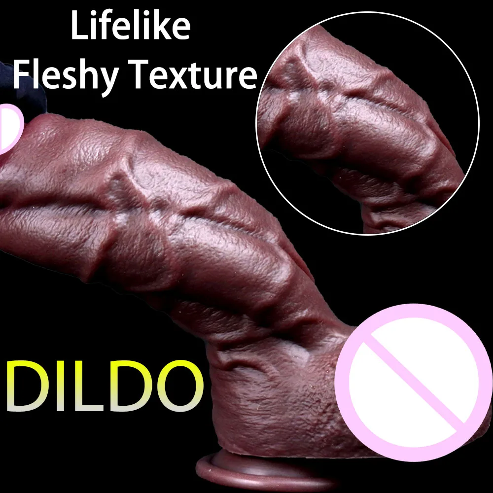 9 Inch Realistic Dildo for Women Soft Silicone Lifelike Adult Sex Toy with Suction Cup Flexible Body Massager for Couples - view 3