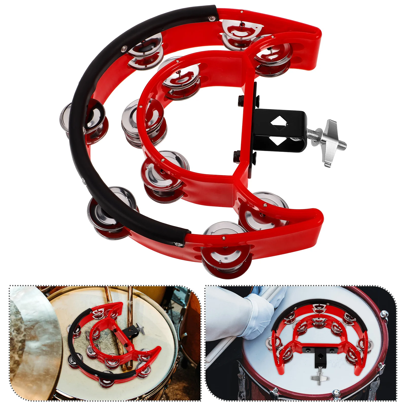 

Double Row Jingles Bright Sound Clear Response Abs Absorption Rubber Edging Hi-Hat Tambourine Percussion