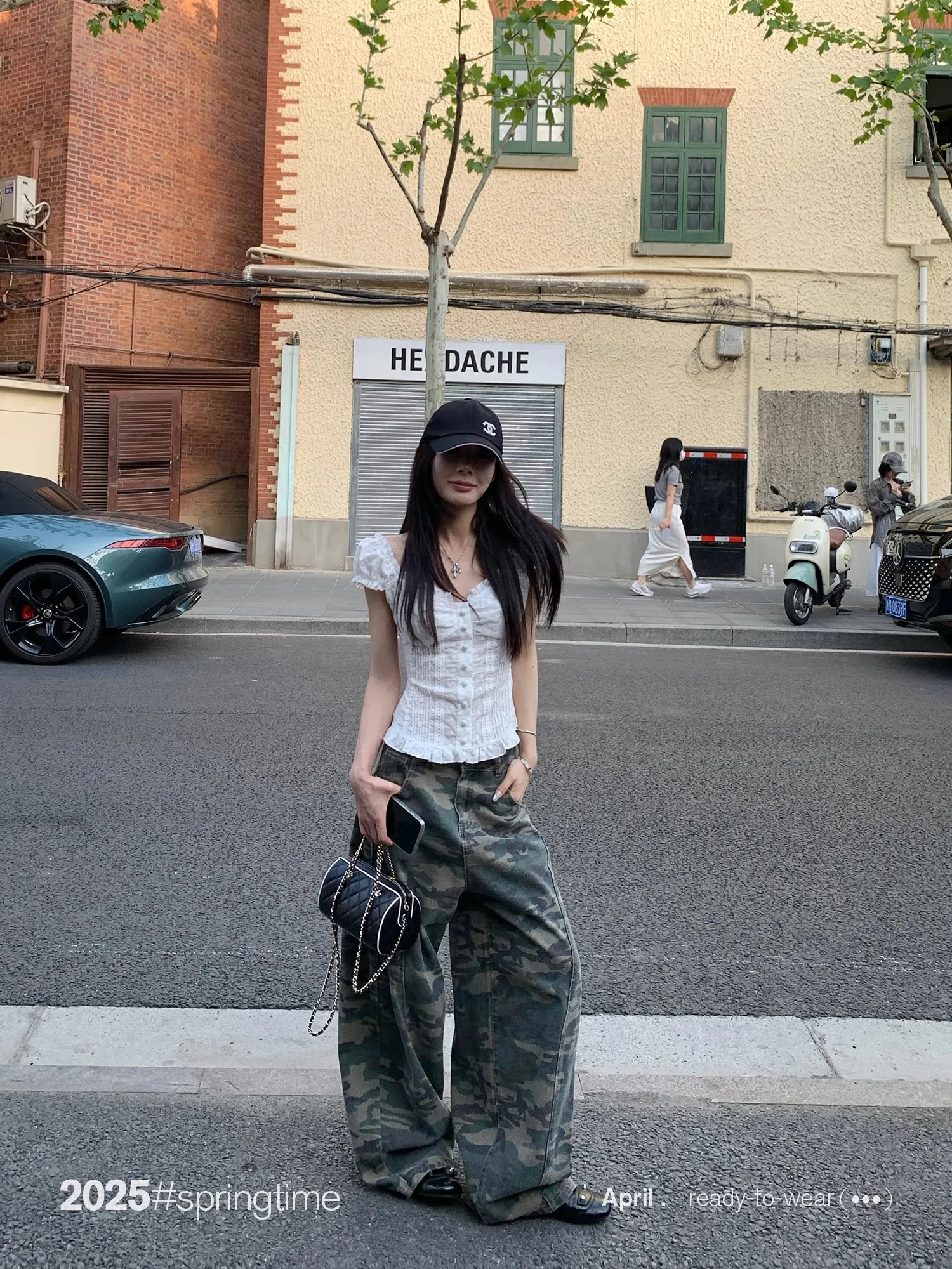 الجينز الأخضر العسكري للمرأة عالية الخصر خمر مستقيم فضفاض Y2K الدنيم السراويل الهيب هوب موضة واسعة الساق الدنيم بنطلون